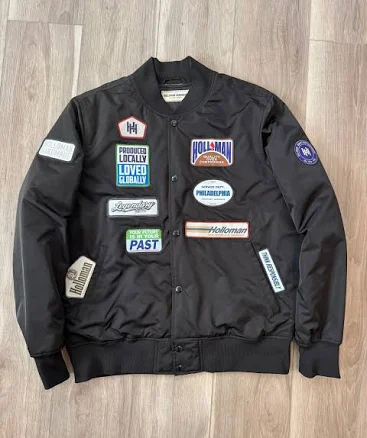 Holloman Patched Satin Bomber