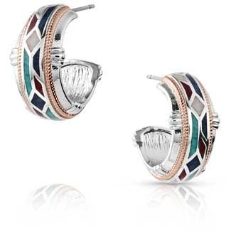 Montana Silversmiths Western Mosaic Hoop Earrings