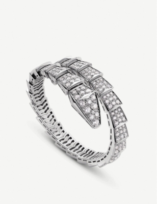 Serpenti 18ct white-gold and diamond bracelet