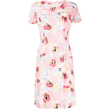 CHANEL 1997 CC Floral-Print Dress