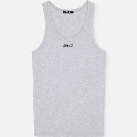 Versace Logo Ribbed Tank Top
