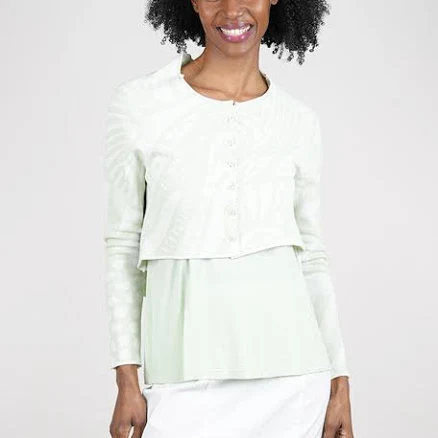 Jacquard Crop Cardie, Lime - Lime / Small
