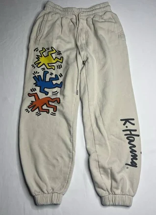 Keith Haring Sweatpants Sz Xs Vintage Unisex Elastic Waist & Hem