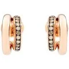 unique design Pomellato 18kt Rose Gold Iconica Diamond Hoop Earrings Brown