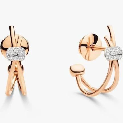 Pomellato Women's 18K Rose Gold Diamond Hoop Earrings