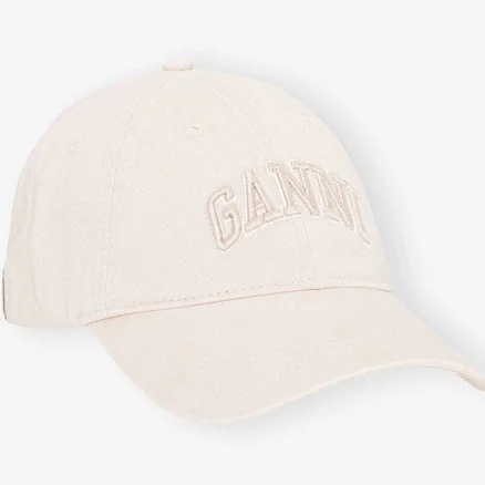 Ganni Washed Cotton Canvas Embroidered Cap