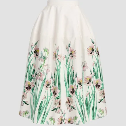 ERDEM Cotton Floral Midi Full Skirt