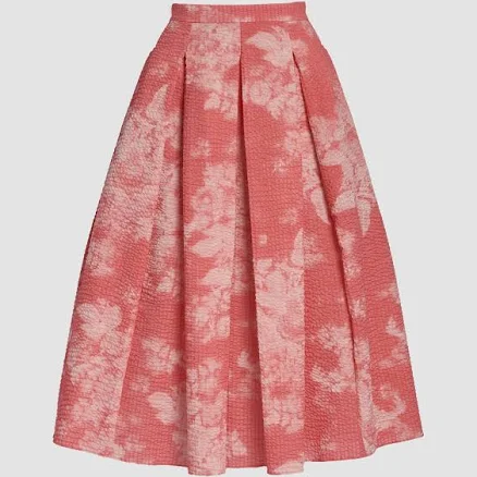 ERDEM Cotton Floral Print Midi Full Skirt