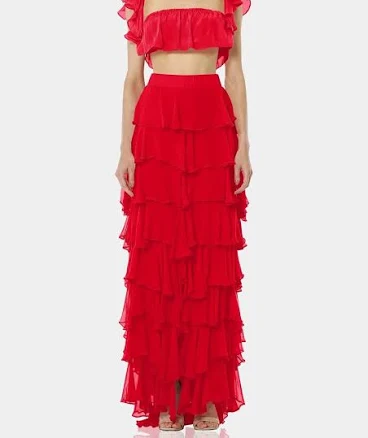 Qishma Ruffle Maxi Skirt