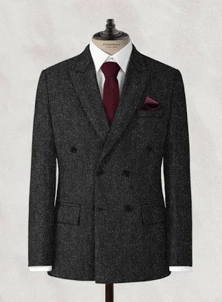StudioSuits Men's Harris Tweed Double Breasted Jacket