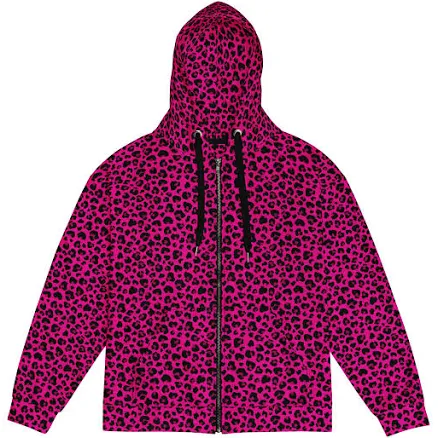 Y2K Leopard Print Zip-Up Hoodie