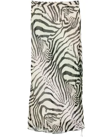 Iro Paris Tilly Zebra-print Midi Women Skirt - Neutrals