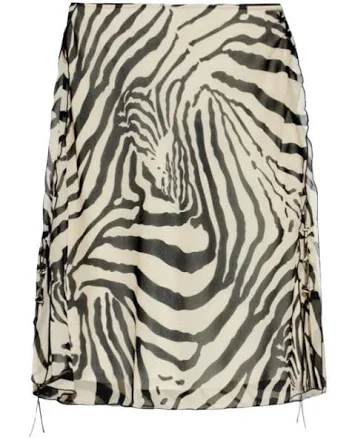 Iro Paris Zebra Print Side-tie Midi Women Skirt - Nude