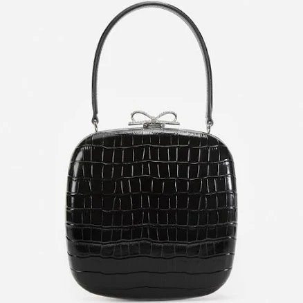 Self Portrait Croc Leather Compact Mini Bag