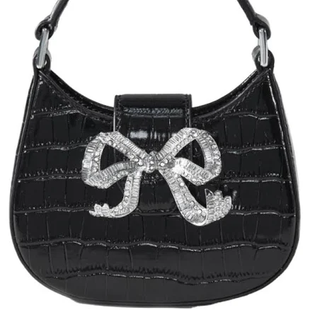 Self Portrait Women's Rhinestone Crescent Bow Micro Bag