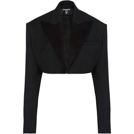 Balmain Women's Cropped Wool Blazer