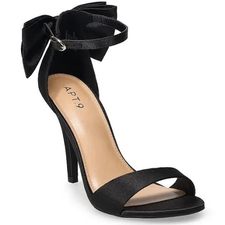 Apt. 9 Sherri Women's Open Toe Bow Heels, Size: 10, Black