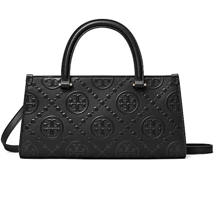 T Monogram Embossed Rectangular Tote