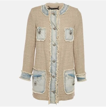 Dolce & Gabbana Women's Denim Trim Tweed Jacket