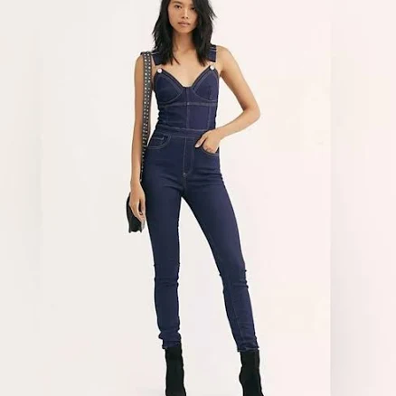 Ayla Women's Skinny Denim Jumpsuit