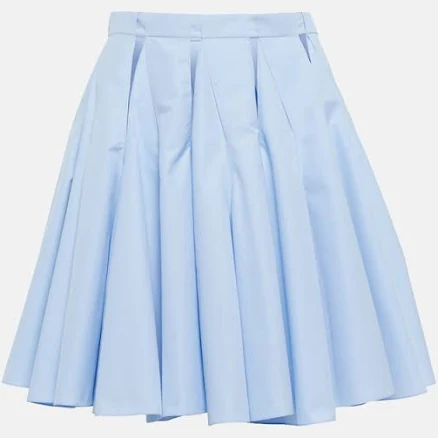 Alaïa, High-rise cutout cotton miniskirt, Women, Blue, US 8, Skirts