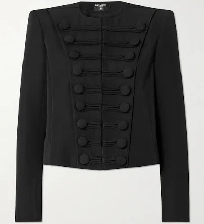 Balmain Women's Spencer Grain de Poudre Wool Jacket