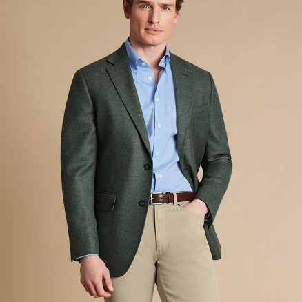 Charles Tyrwhitt Men's Wool Twill Texture Jacket