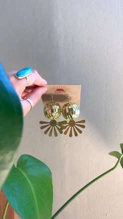 60s 70s Disco Ball Earrings
