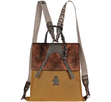 Henry Beguelin Backpack M Horse Omino Zavorra Curry Nylon Leather Pony