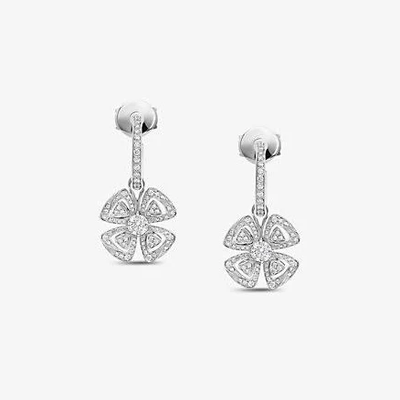 Bvlgari Fiorever Diamond Hoop Earrings in White Gold