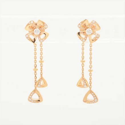 Bvlgari Women's Fiorever 18K Rose Gold Diamond Drop Earrings
