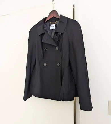 Moschino Black Lightweight Double Breasted Wool Jacket It42
