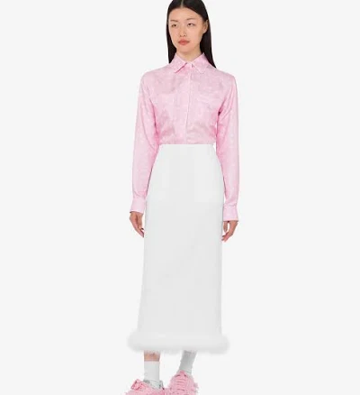Moschino Linen blend yarn-dyed skirt