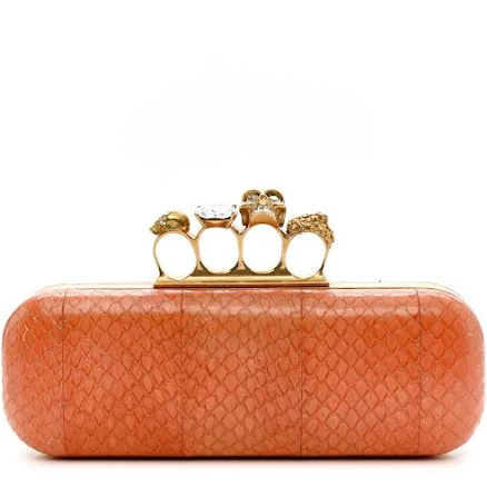 Alexander McQueen Women's Four Ring Leather Clutch