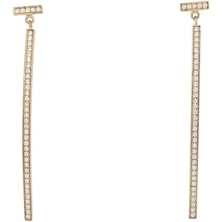 Tiffany & T Diamond Bar Earrings in 18k Gold