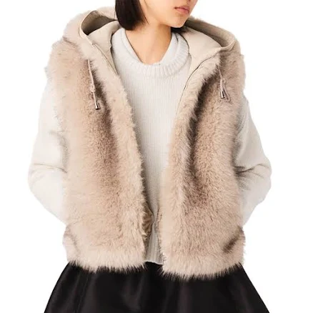 Maje Women's Hooded Faux Fur Gilet