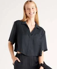 100% Washable Silk Pajama Button Up Top