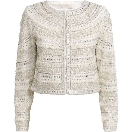 Alice+Olivia Embellished Kidman Jacket - Silver - S