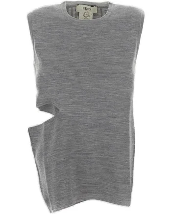 Fendi Fendi Sleeveless Reversible Knitted Top - Grey - IT44