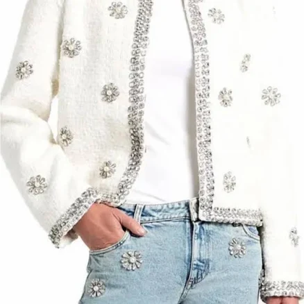 Alice + Olivia Women's Kidman Embellished Tweed Jacket