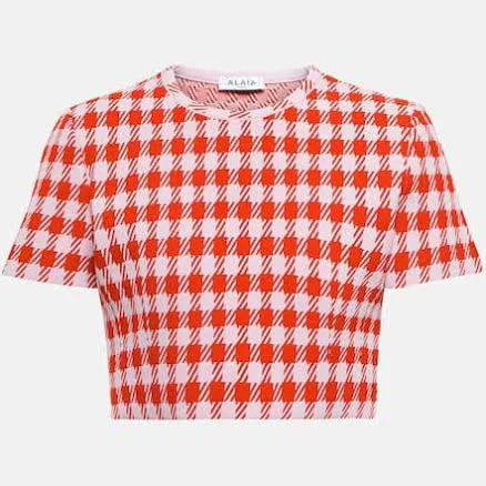 Alaïa Houndstooth cropped top - 40
