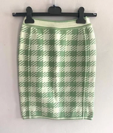 Azzedine Alaia Houndstooth Knit Mini Skirt