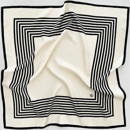 LESCARF Women's Striped Silk Scarf