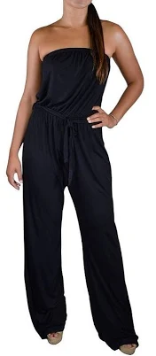 Jersey Sleeveless Tube Romper/jumper 1 Piece Black Or Blue S M L