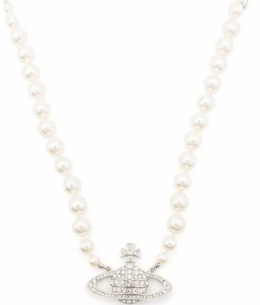 Vivienne Westwood Imogene Crystal Orb Pearl Necklace
