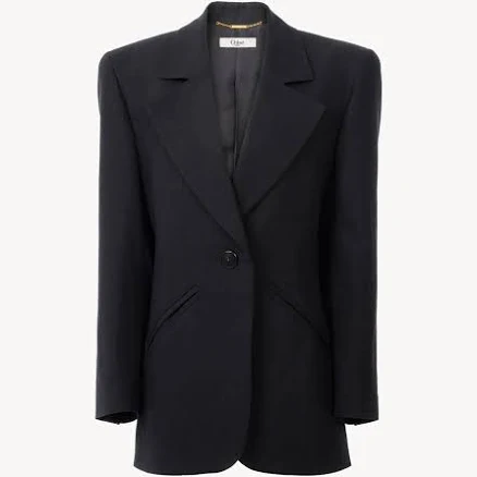 Chloé Oversized Tailored Linen Crêpe Jacket