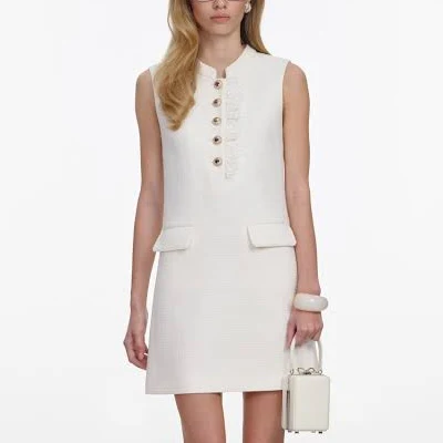 Self Portrait Bouclé Lace-Trim Mini Dress