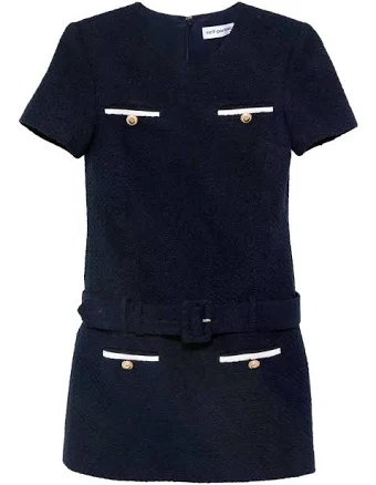 Self-portrait Bouclé Mini Dress - Blue