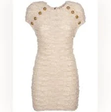Balmain sequin-embellished tweed mini dress size FR 44