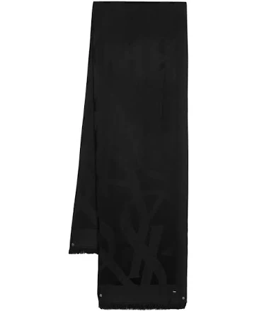 Saint Laurent Women's Monogram Wool Jacquard Scarf
